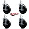 Service Caster 5'' Hard Rubber Wheel Swivel 7/16'' Grip Ring Stem Caster Set with Brake, 4PK SCC-GR20S514-HRS-TLB-716138-4 - alternate 2
